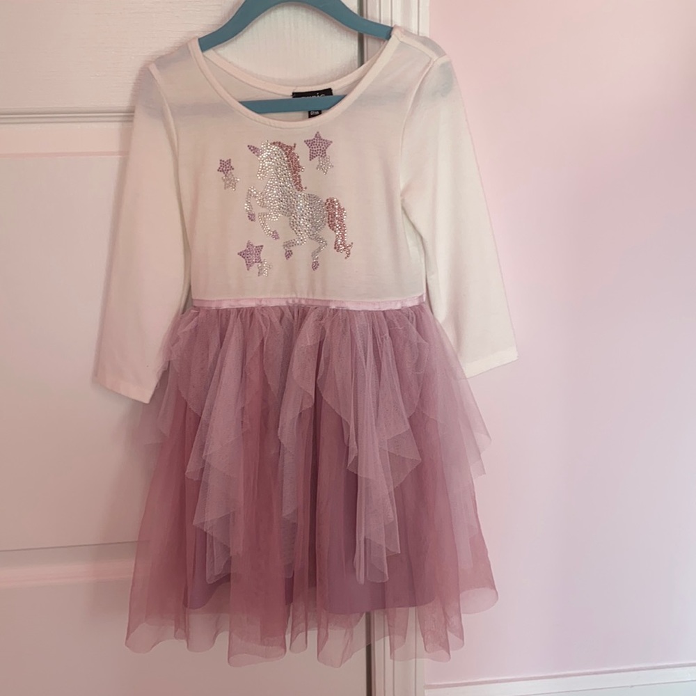 Purple and white unicorn dress